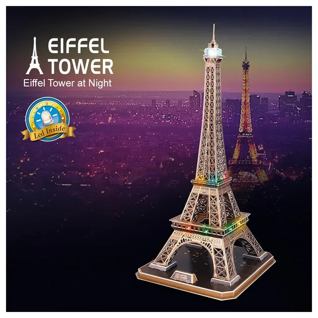 Cubicfun 3D Puzzle Led Eiffel Tower - 84Pcs