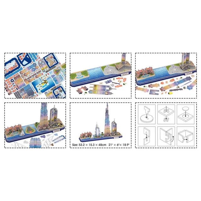 Cubicfun 3D Puzzle Cityline Dubai Uae - 182Pc