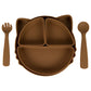 Babies Basic Feeding Set with Removable Sections 3pcs - Brown