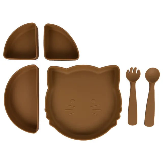 Babies Basic Feeding Set with Removable Sections 3pcs - Brown