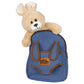 Babies Basic Bag with Detachable Teddy - Cream & Blue