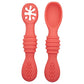 Babies Basic Silicone First Stage Training Spoon with Masher - Pink