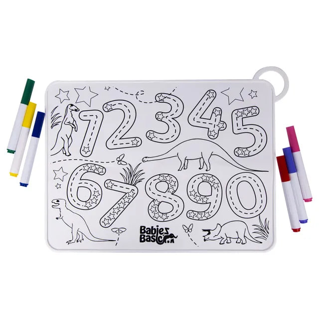 Babies Basic Colouring Mat with Pens And Travel Case - Number Design