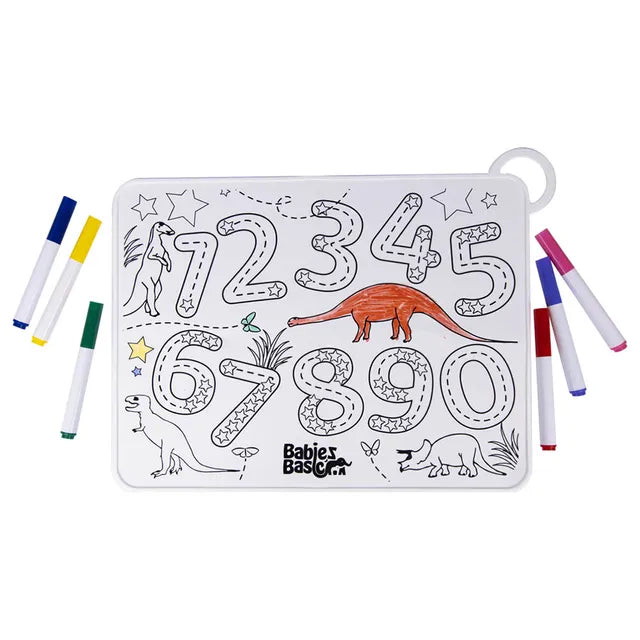 Babies Basic Colouring Mat with Pens And Travel Case - Number Design