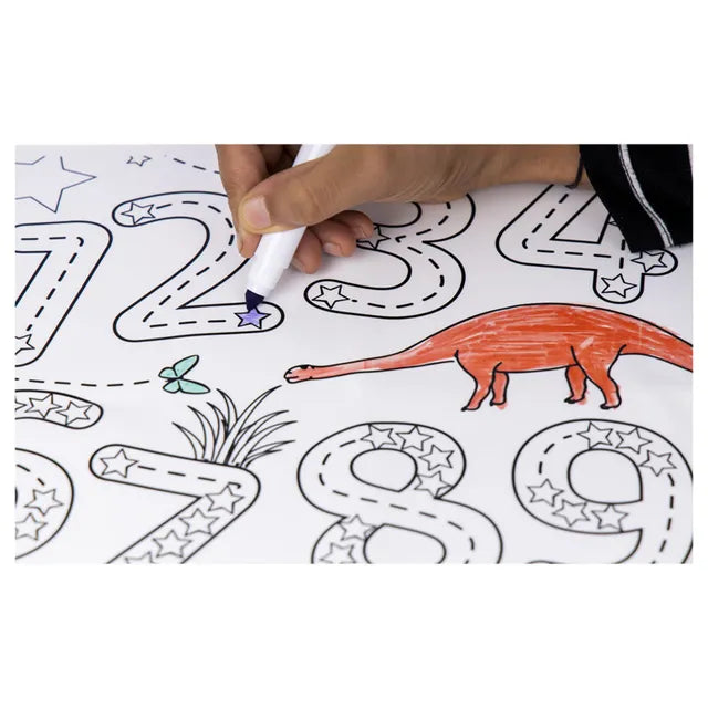 Babies Basic Colouring Mat with Pens And Travel Case - Number Design