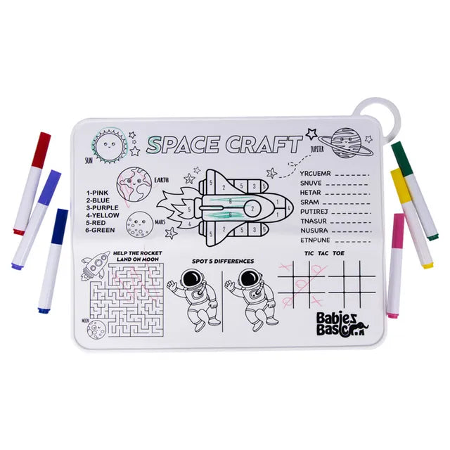 Babies Basic Colouring Mat with Pens And Travel Case - Game Design