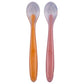 Babies Basic Spoon Set with Travel Case Pack of 2 - Orange & Pink - Large