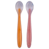 Babies Basic Spoon Set with Travel Case Pack of 2 - Orange & Pink - Large
