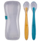 Babies Basic Spoon Set with Travel Case Pack of 2 - Yellow & Blue