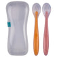 Babies Basic Spoon Set with Travel Case Pack of 2 - Pink & Orange