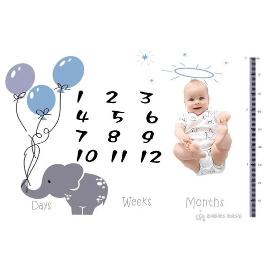 Babies Basic Customizable Milestone Blanket - with Balloons