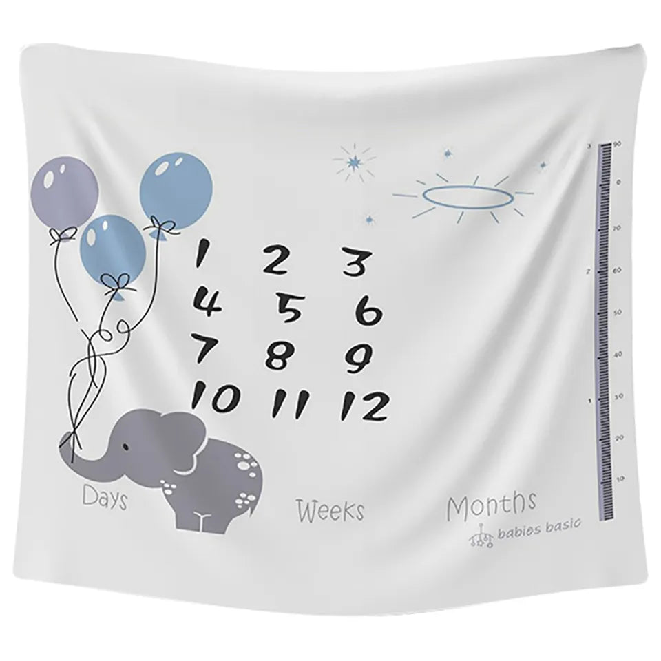 Babies Basic Customizable Milestone Blanket - with Balloons