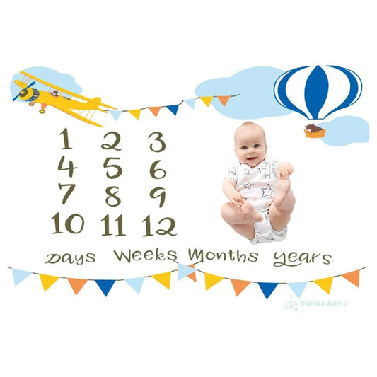 Babies Basic Customizable Milestone Blanket - Pilot Theme