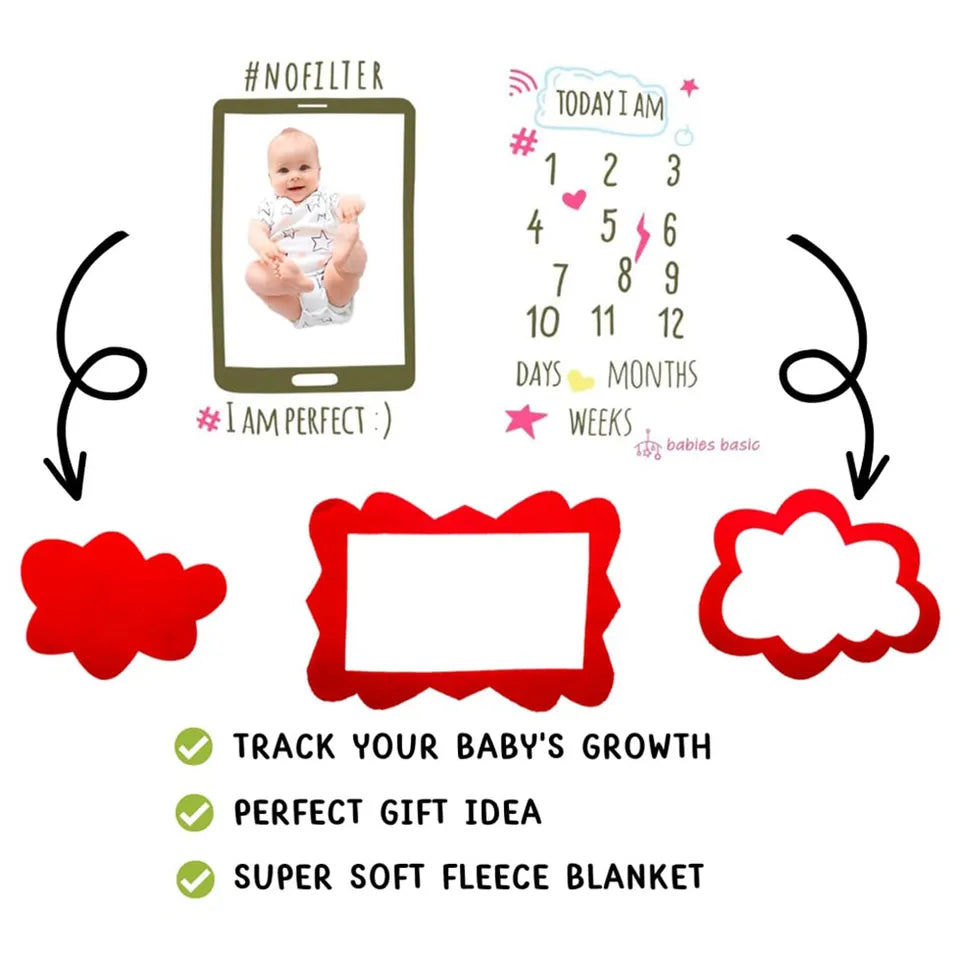 Babies Basic Customizable Milestone Blanket - No Filter Theme