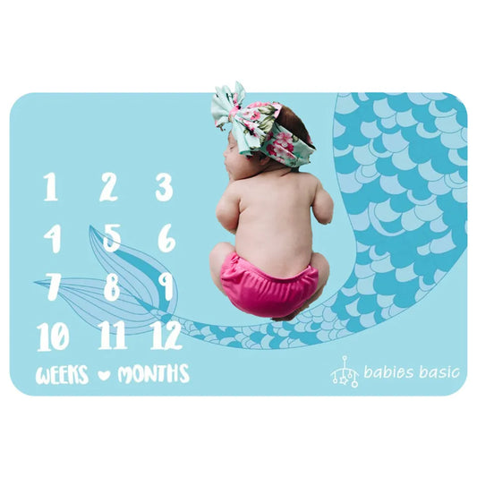 Babies Basic Customizable Milestone Blanket - Mermaid