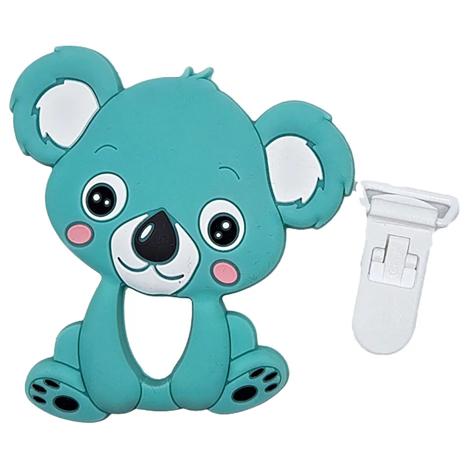 Babies Basic Customized Bear Pacifier Clip - Light Blue