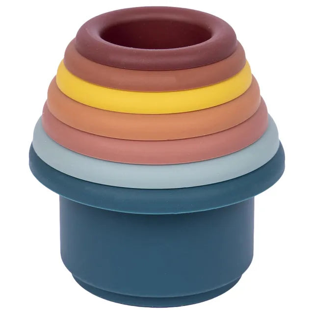 Babies Basic Silicone Stacking Toy Cup - Blue