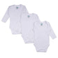 Babies Basic Long Sleeves Romper Bodysuit Pack of 3 - White