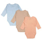 Babies Basic Long Sleeves Romper Bodysuit Pack of 3 - Blue, Brown And Orange