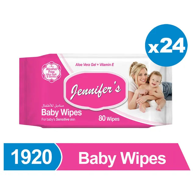 Jennifer's Baby Wipes Pack of 12 + 12 Free -1920pcs