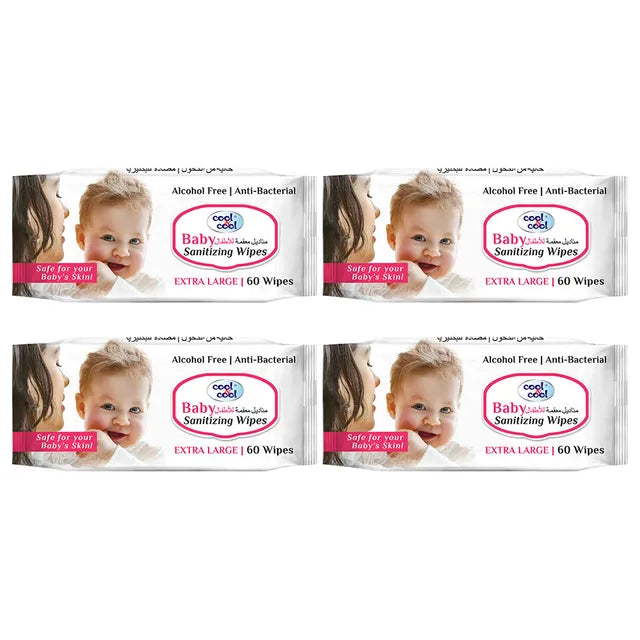 Cool & Cool Baby Sanitizing Wipes Pack of 4 - 240pcs