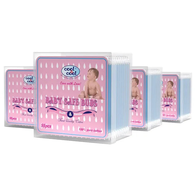 Cool & Cool Baby Cotton Buds 55pcs - Pack of 4