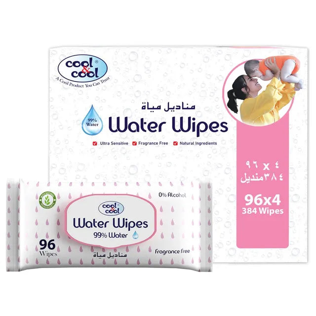 Cool & Cool Aqua Wipes Pack of 4 - 384pcs