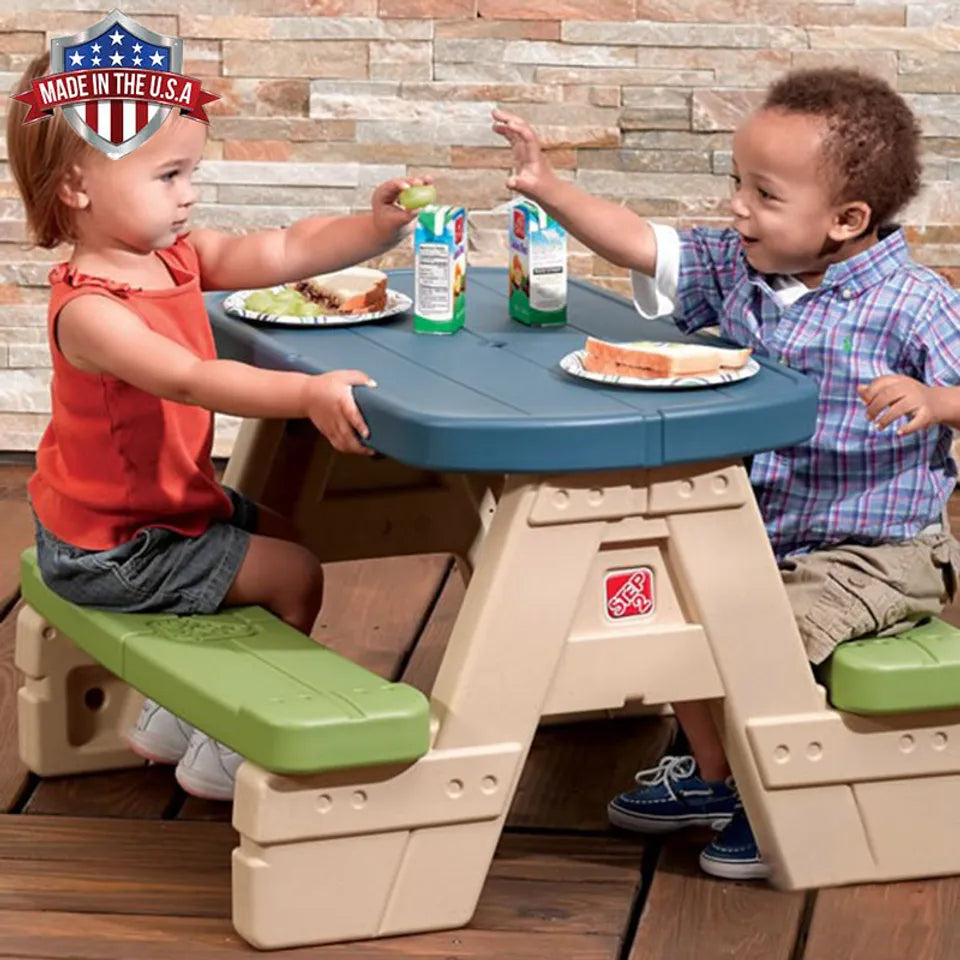 Step2 Sun & Shade Picnic Table With Umbrella - Laadlee