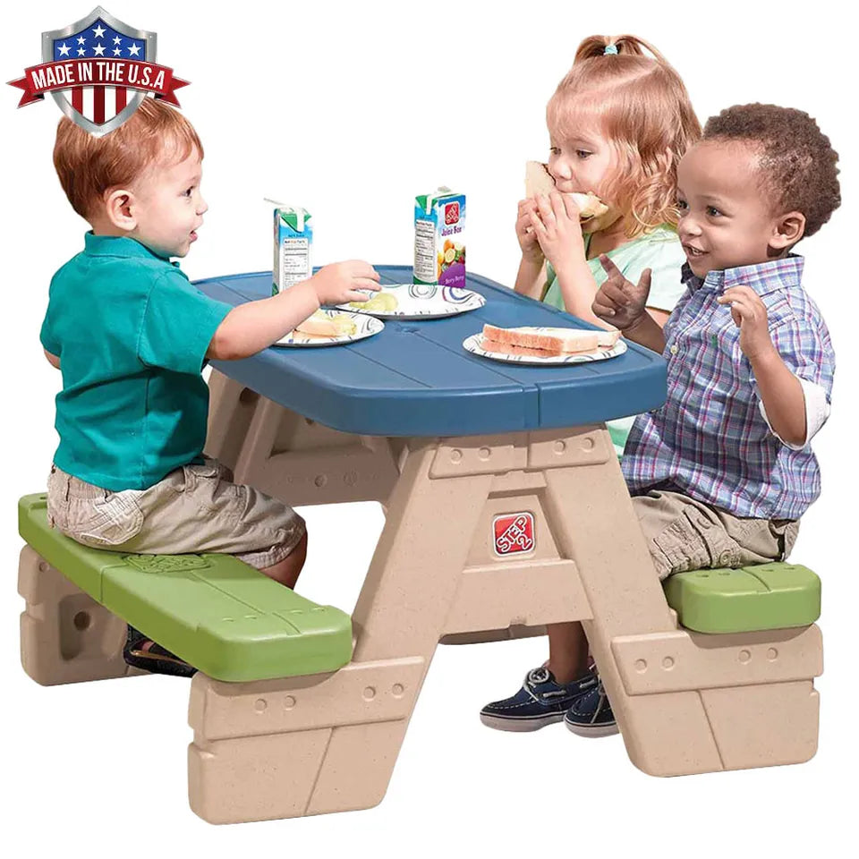 Step2 Sun & Shade Picnic Table With Umbrella - Laadlee