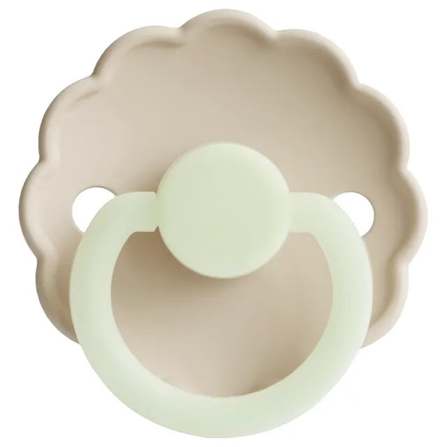 Frigg Daisy Latex Baby Pacifier 6M-18M, 1Pack, Cream Night - Size 2 - Laadlee