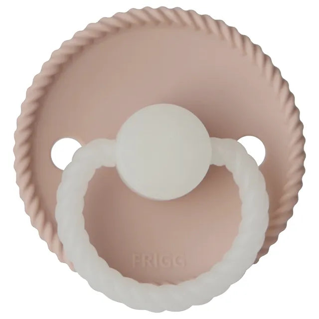 Frigg Rope Silicone Baby Pacifier 0-6M, 1Pack, Blush - Size 1 - Laadlee
