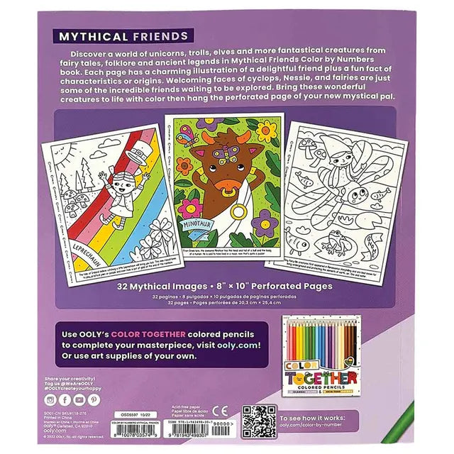 Ooly Color By Numbers Coloring Book - Mythical Friends