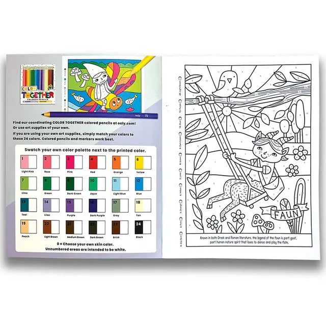 Ooly Color By Numbers Coloring Book - Mythical Friends