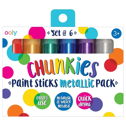 Ooly Chunkies Metallic Paint Sticks - Pack of 6