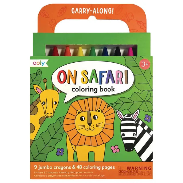 Ooly Carry Along Coloring Book Set - On Safari