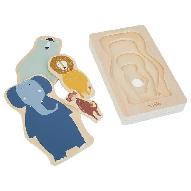 Trixie Wooden 4-Layer Animal Puzzle