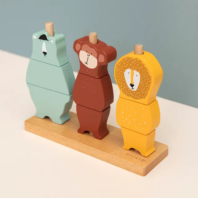Trixie Wooden Animal Puzzle Stacker - Laadlee
