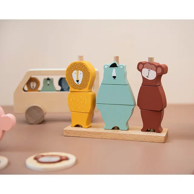 Trixie Wooden Animal Puzzle Stacker - Laadlee