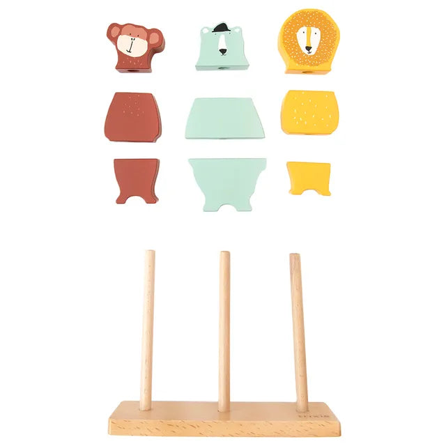 Trixie Wooden Animal Puzzle Stacker - Laadlee