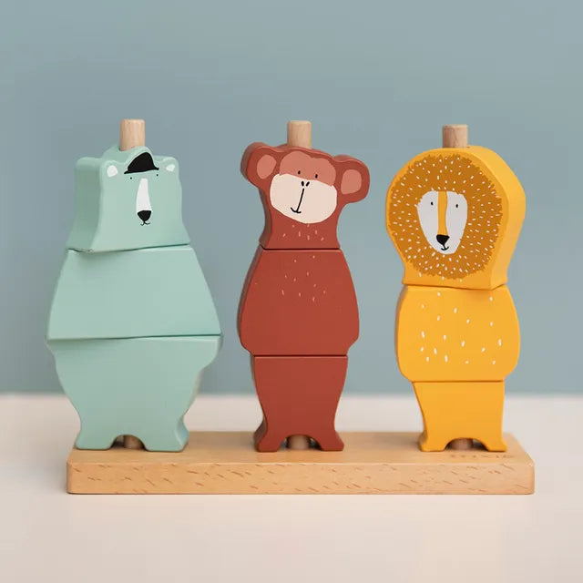 Trixie Wooden Animal Puzzle Stacker - Laadlee