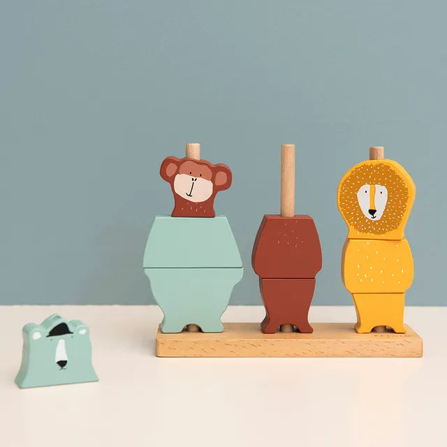 Trixie Wooden Animal Puzzle Stacker - Laadlee