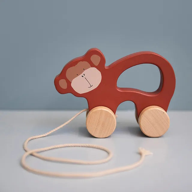 Trixie Wooden Pull Along Toy - Mr. Monkey - Laadlee