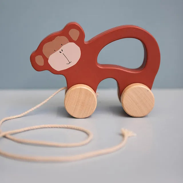 Trixie Wooden Pull Along Toy - Mr. Monkey - Laadlee