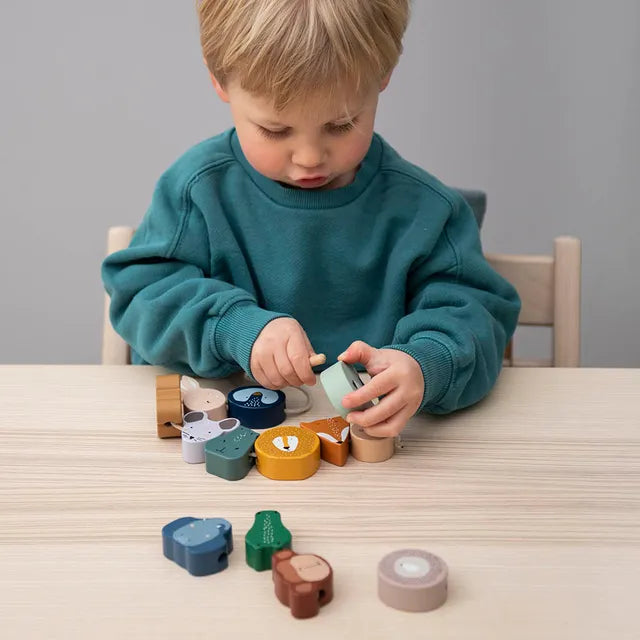 Trixie Wooden Animal Lacing Beads - Laadlee