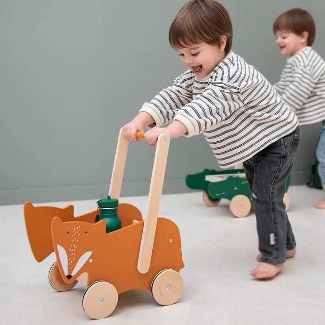 Trixie Wooden Push Along Cart - Mr. Fox - Laadlee