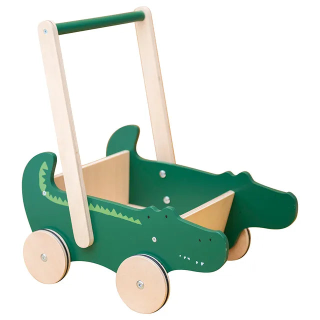 Trixie Wooden Push Along Cart - Mr. Crocodile - Laadlee