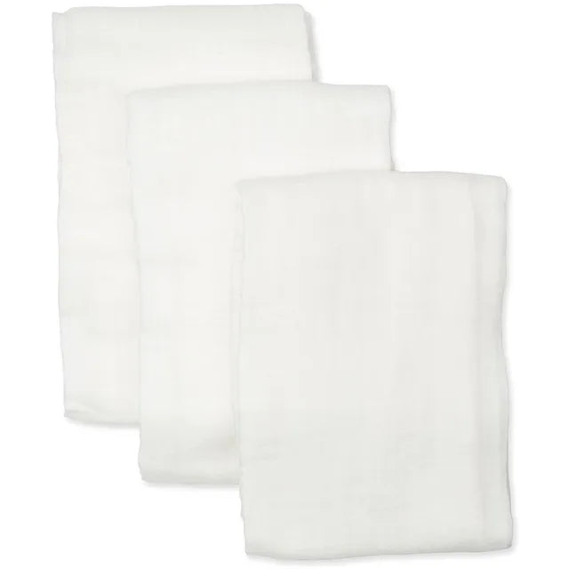 Lulujo 3-Pack Bamboo Muslin Swaddle Blankets - White