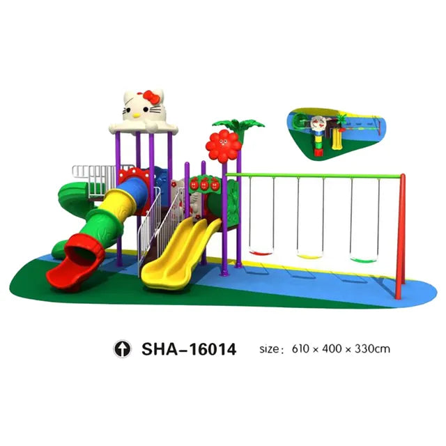 MYTS Mega Kitten Frame Dual Swing & Wavy Slides 330cm - Laadlee