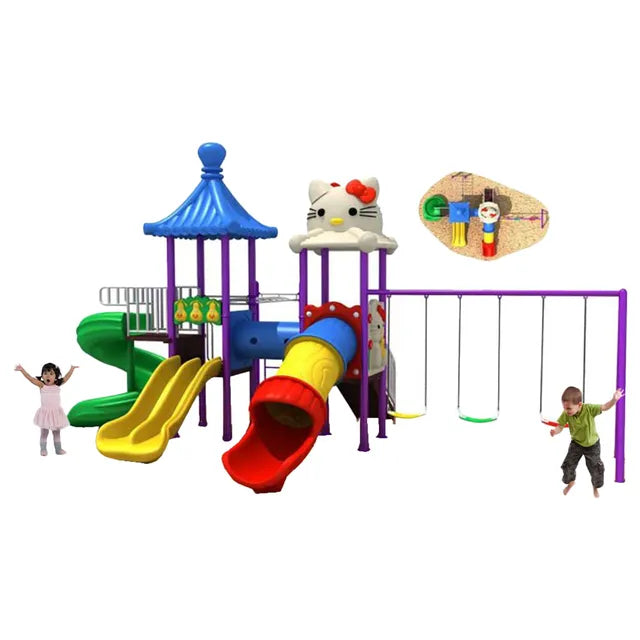 MYTS Mega Kitten Frame Dual Swing & Wavy Slides 340cm - Laadlee