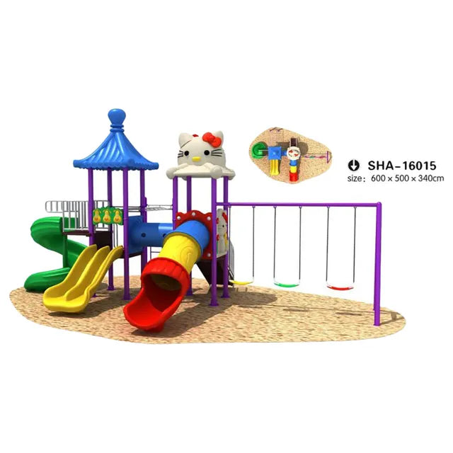 MYTS Mega Kitten Frame Dual Swing & Wavy Slides 340cm - Laadlee